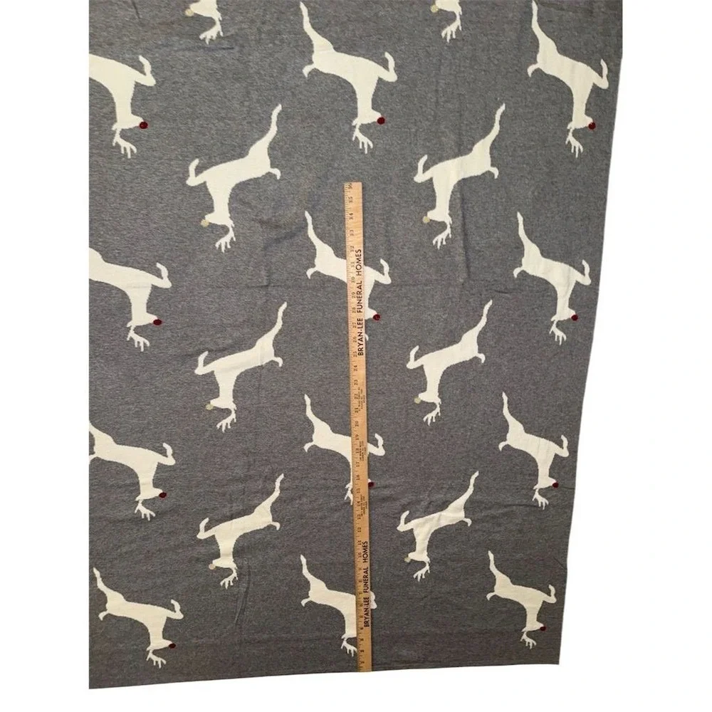 PD‎ home and garden Christmas Reindeer Throw Blanket Gray Animal Print Cotton
